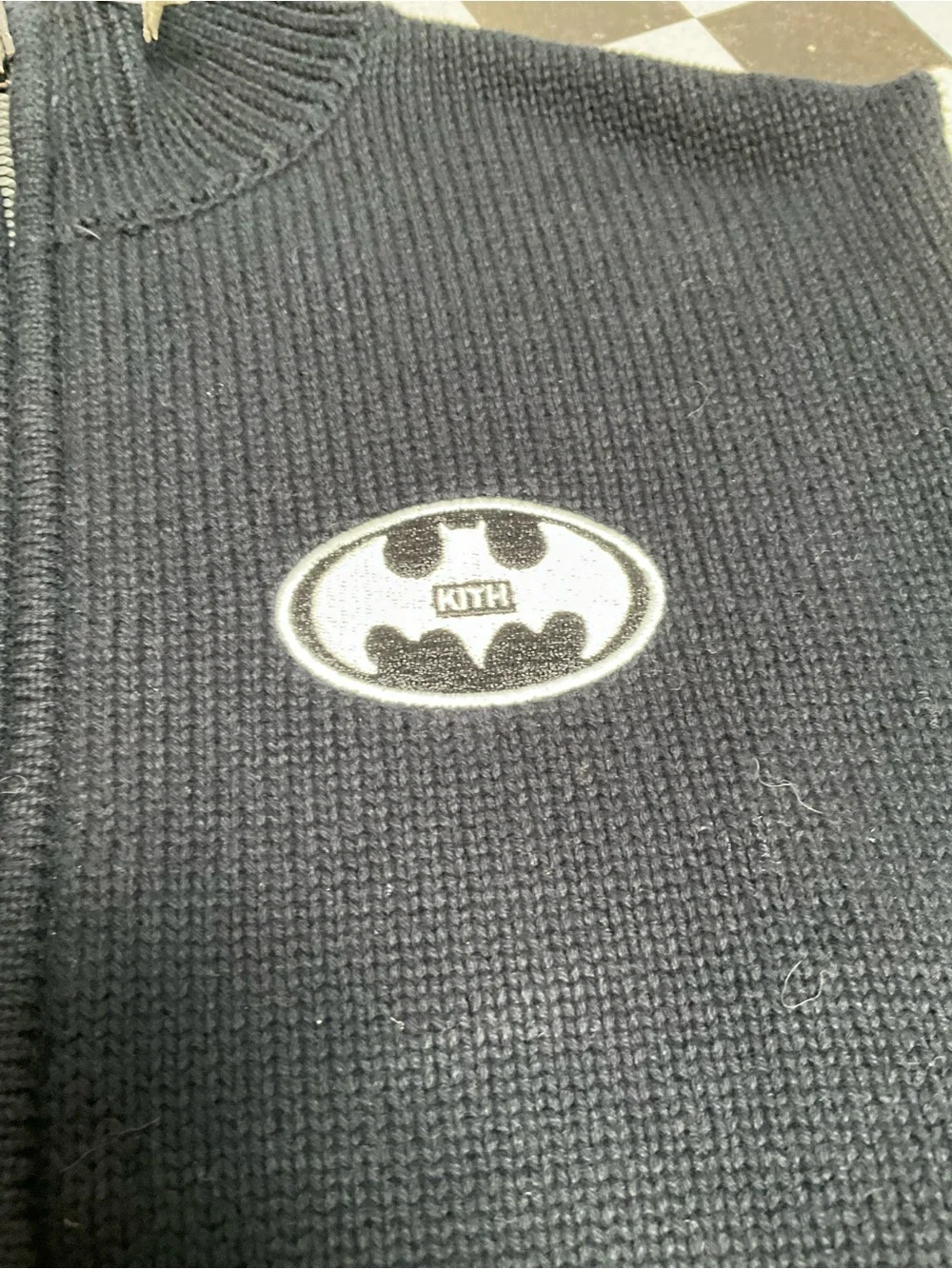 Kith Black Knit Sweater with Contrast Patch